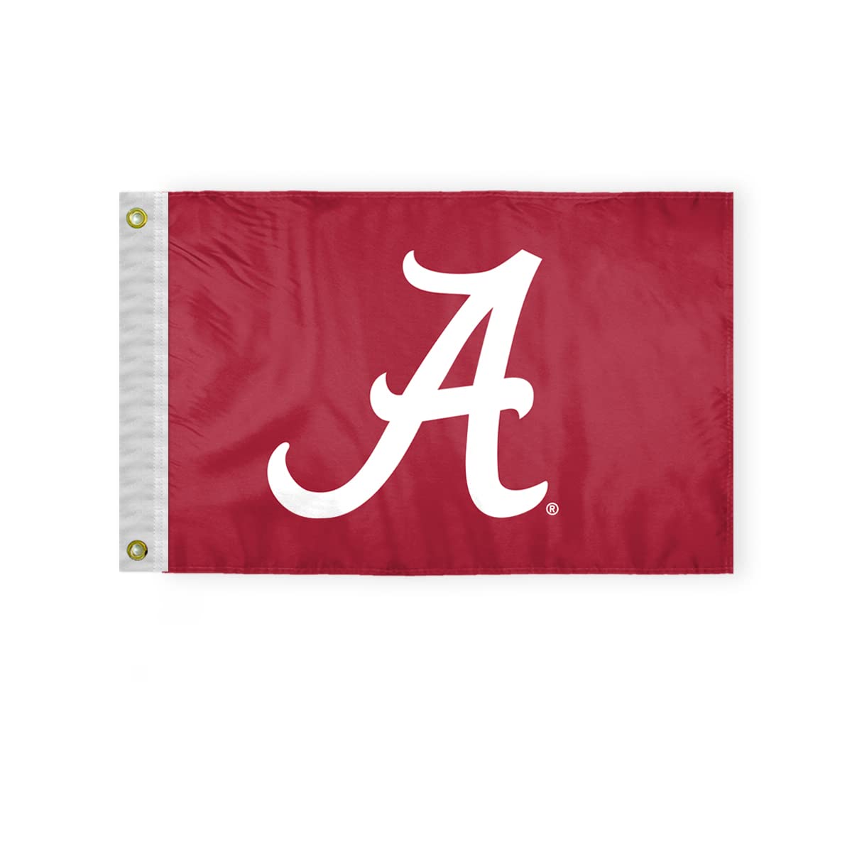 Alabama University Crimson Tide A Logo Flags - 12x18 Inch Double-Sided Printed Polyester with Brass Grommets - Officially NCAA Licensed Alabama University Crimson Tide Red Bama UA Flags