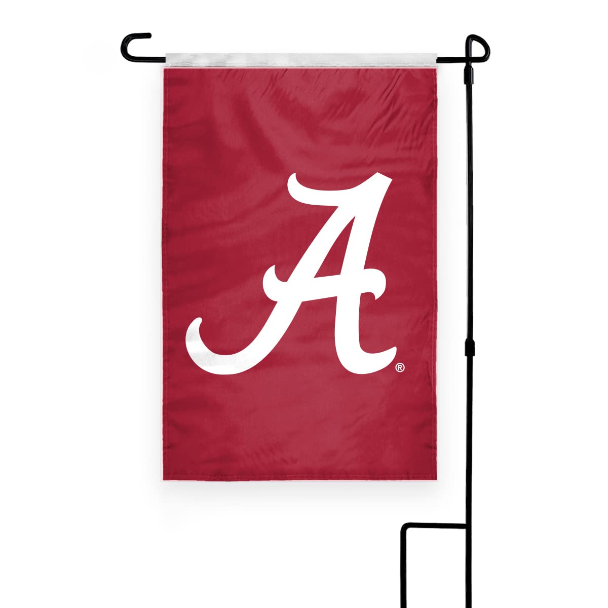 Alabama University Crimson Tide Team Logo Garden Flags - 12x18 inch Double-Layered Printed Polyester with 12" Nylon Pole Sleeve - NCAA Licensed Alabama A Logo Garden Flag