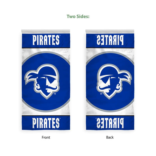 AGAS Seton Hall Pirates Vertical Banner 2 x 4 ft – Single Sided Printed Polyester Pirate Head Oval Design – Official NCAA SHU Product – Hanging Banner with 1.5 inch Pole Sleeve and Reinforced Stitching