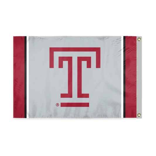 AGAS Temple University Flag 12 x 18 inch – Single Sided Printed Polyester – Officially Licensed NCAA Product – Temple Owls Outdoor Flag with Brass Grommets, Canvas Header and Reinforced Stitched Edges for Indoor Outdoor Display