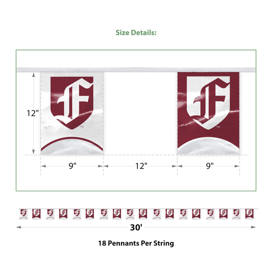 AGAS Fordham University Rectangle Pennant Banner String 9 x 12 inch – 30 ft Flags Fordham Rams Banner – Single Sided Printed 9 Mil Poly – Official NCAA Product – Fordham University Party Banner with 18 Pennants