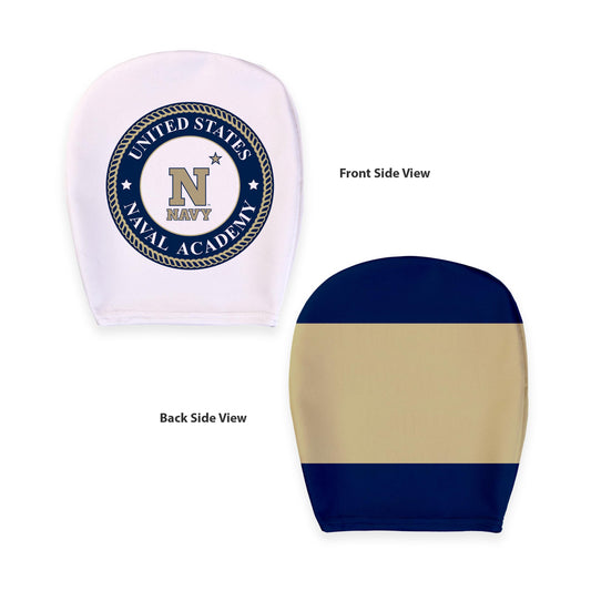 United States Naval Academy Head Rest Cover with Elastic Band for Cars, Navy Shipmen N* Logo Unisex Adult Stretchy Material Spandex Polyester Universal Size 9" x 10.5"