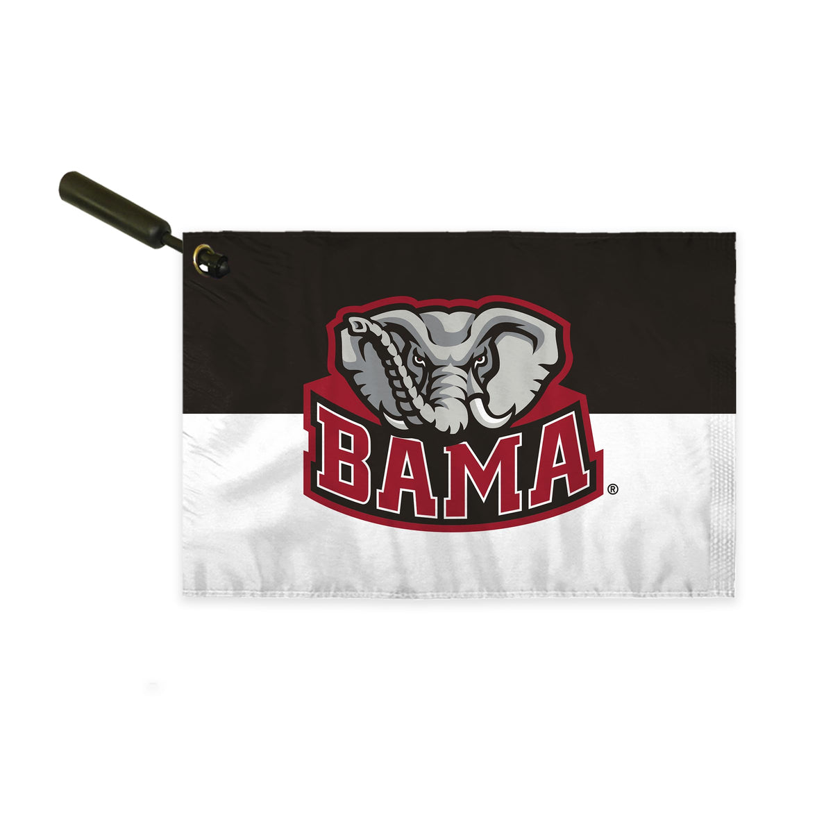 AGAS Alabama University Bama Swirler Flag 12x18 Inch, Alabama Memorabilia Merchandise, Single-Sided Polyester, Built-in Plastic Handle Bar
