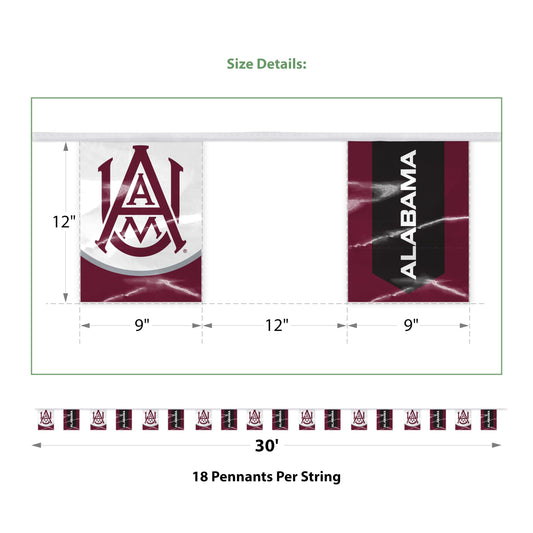 Alabama A&M University Pennant String 9 x 12 inch