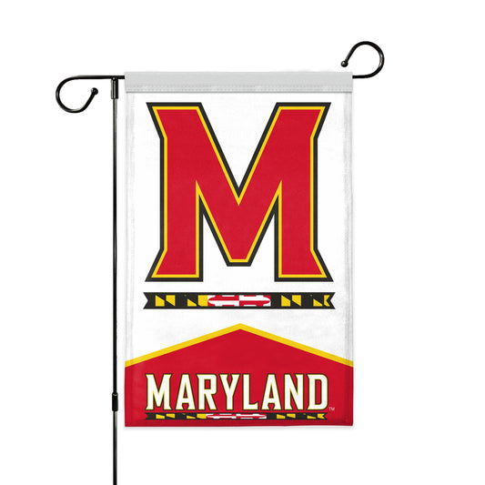 AGAS Maryland UMD University Yard Flag, 18 x 12 inch, For Outdoor Display and Events Single-Sided Polyester - With Flagpole
