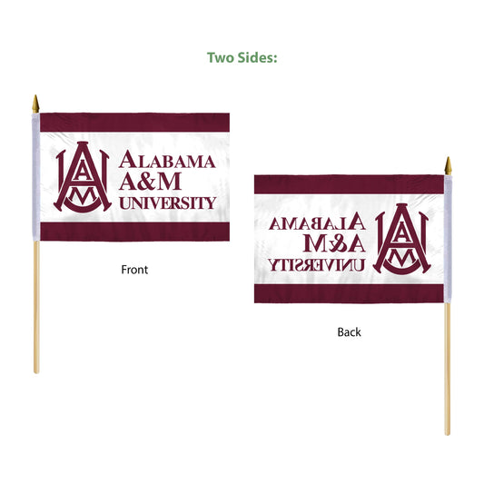 Alabama A&M University Stick Flag 12 x 18 inch