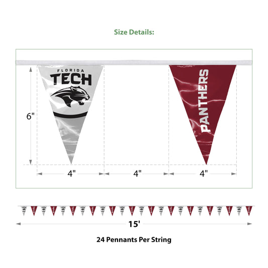 Florida Institute of Technology Pennant Banner String 4 x 6 inch