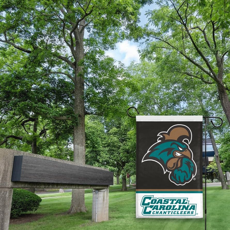 AGAS Coastal Carolina CCU University Yard Flag, 18 x 12 inch, For Outdoor Display and Events Single-Sided Polyester - With Flagpole