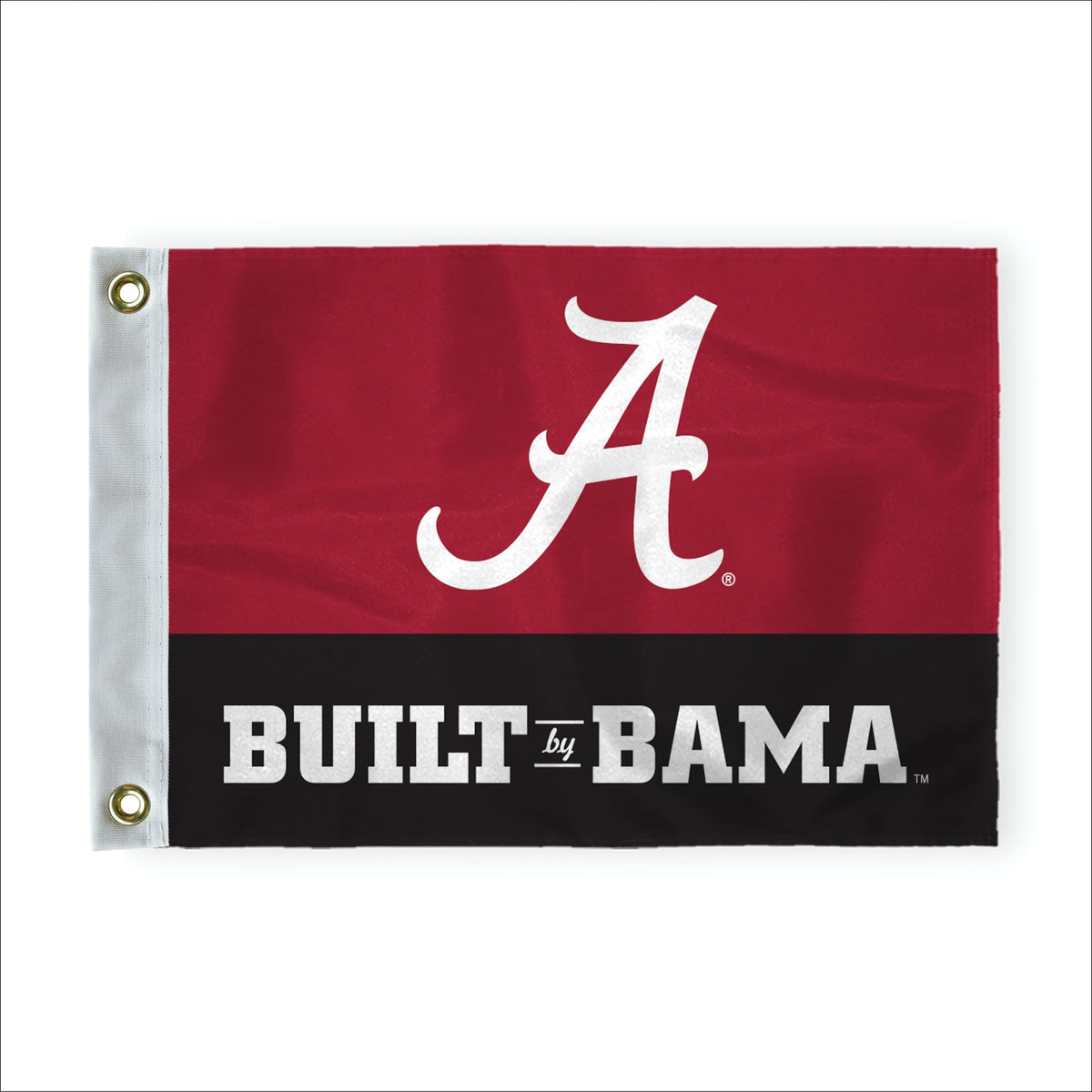 AGAS Alabama University Crimson Tide A Logo Golf Cart Flags with Brass Grommets 14x20 Inch, Outdoor Putting Greens For Backyard, 200D Nylon, Canvas Header Stitched Borders