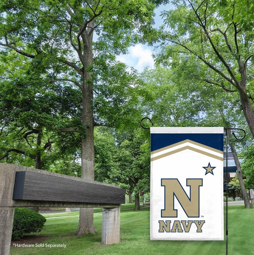 AGAS U.S. Naval Academy Garden Flags 12" x 18" Single-Reverse Printed Polyester with 12" Pole Sleeve -Officially Licensed Navy Academy Flag without Flagpole