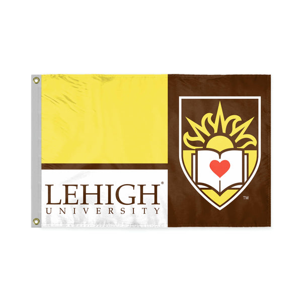 AGAS Lehigh LU University Flag 2x3 ft Durable Polyester with Brass Grommets - Mountain Hawks College Banner NCAA Flags