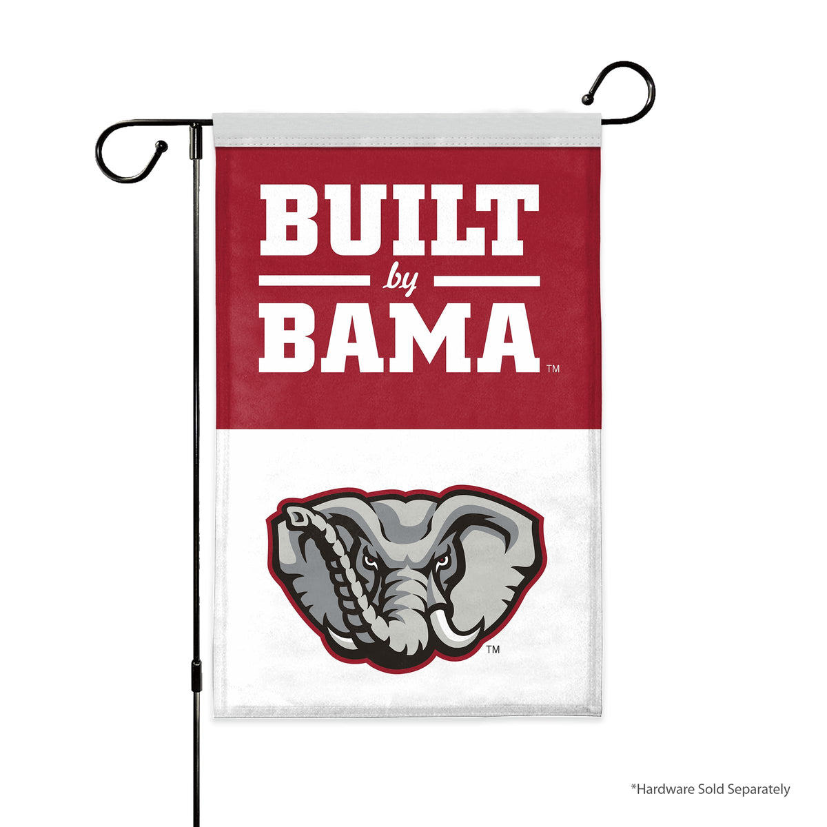 Alabama University Crimson Tide Team Mascot Garden Flags 12" x 18" Single-Reverse Printed Polyester with 12" Pole Sleeve - NCAA Licensed Bama Garden Flag without Flagpole