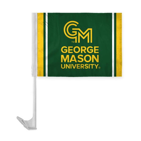 AGAS George Mason GMU University Logo Flag for Car 12x16 Inch, Licensed Patriots Car Window Flag - 17" Flex Pole, Single Reverse Printed Polyester