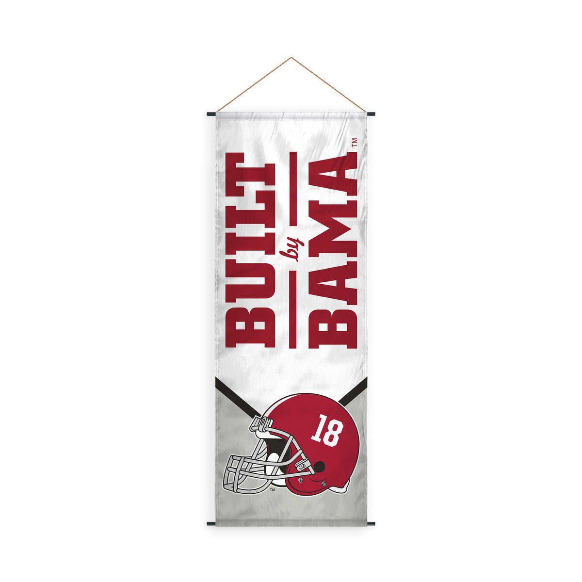 AGAS NCAA Alabama University Crimson Tide Wall Art 17.5×48 Polyester with PVC Rods and Hanging Cord