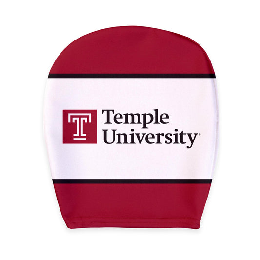 AGAS Temple University Wordmark and Block T Headrest Cover 9 x 10.5 inch – Spandex Poly 1 Ply Stretch Fit – Officially Licensed NCAA Product – Temple Owls Car Seat Headrest Cover with Elastic Band