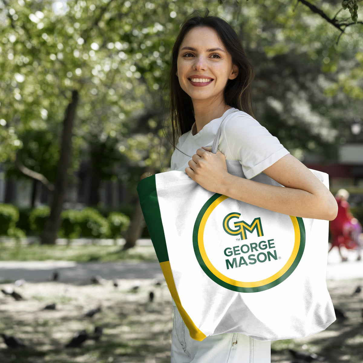 AGAS George Mason GMU University Tote Bag, Non Woven Fabric, 14"x14"