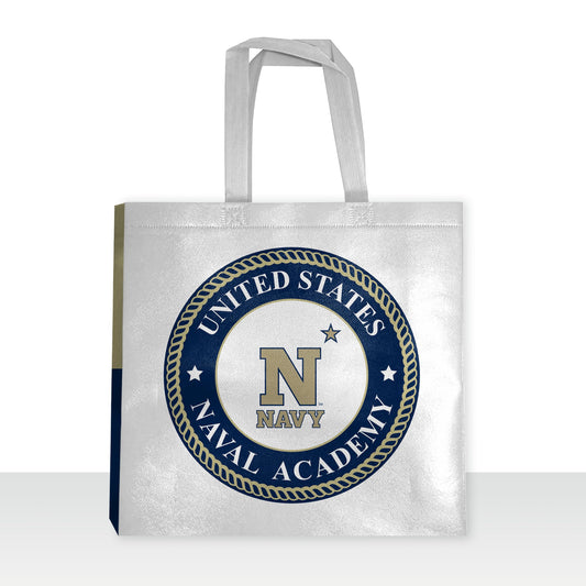 United States Naval Academy Midshipmen Logo Tote Bag, Non Woven Fabric, Shoulder Straps 14"x14"