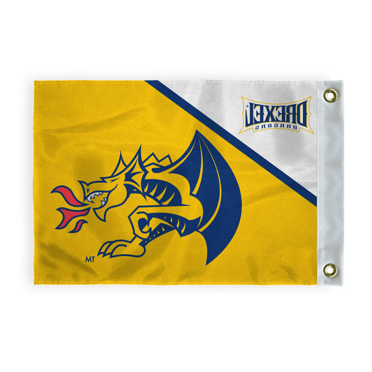 AGAS Drexel DU Dragons Golf Flags with Grommets 14"x20", Mini Putting Green Flags for Yard, 200D Nylon, Canvas Header Stitched Borders