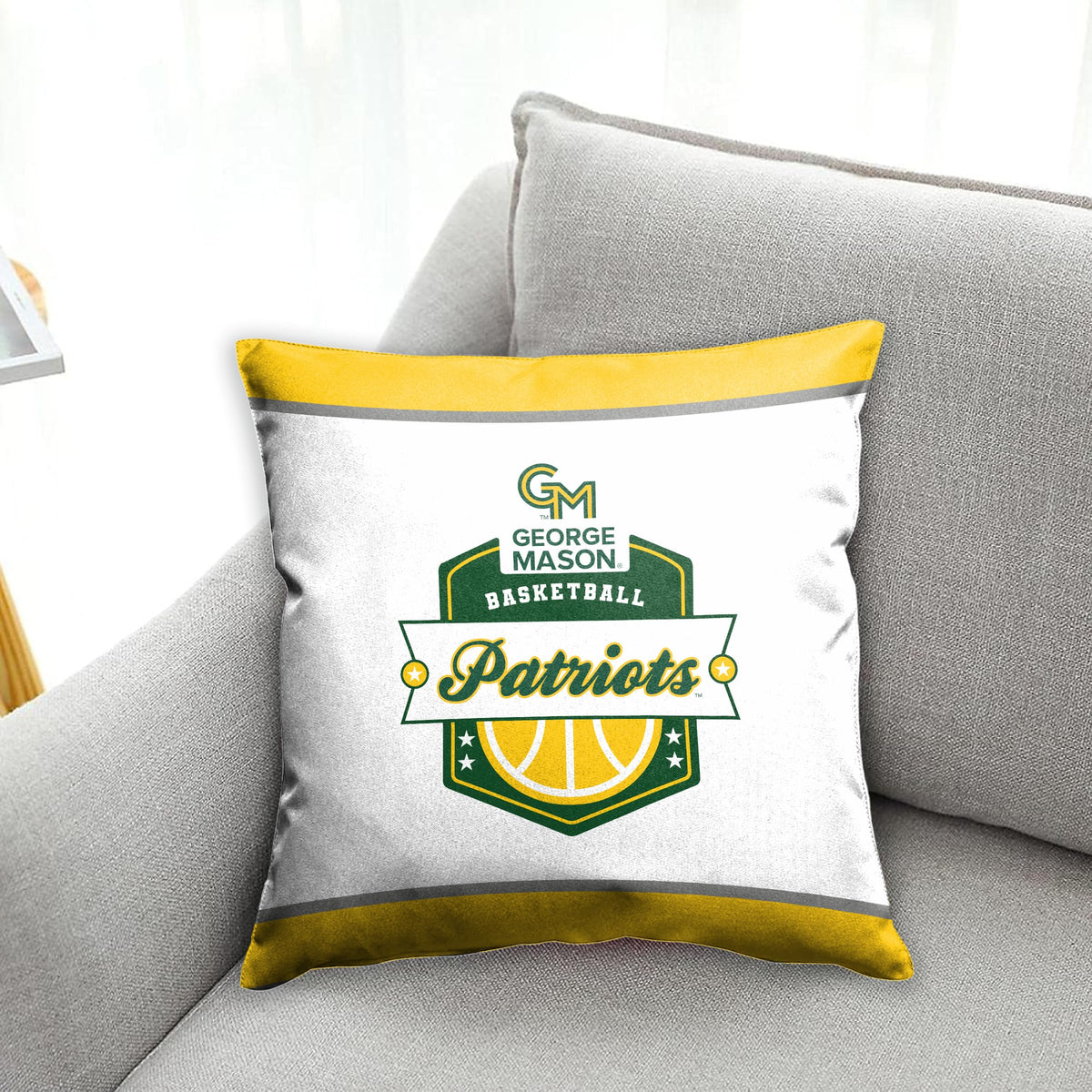 A.G.A.S Manufacturing Group AGAS George Mason GMU University Patriots Sports Fan Cushion Cover 18 x 18 - Decorative Throw Pillow Case Cushion Cover (Not Included Insert, Filler)