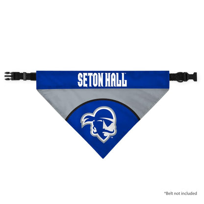 AGAS Seton Hall Pirates Pet Bandana 9.75 x 6.5 inch – Single Sided Printed Polyester Pirate Head Logo Design – Official NCAA SHU Product – Pet Bandana with Collar Sleeve No Collar Included