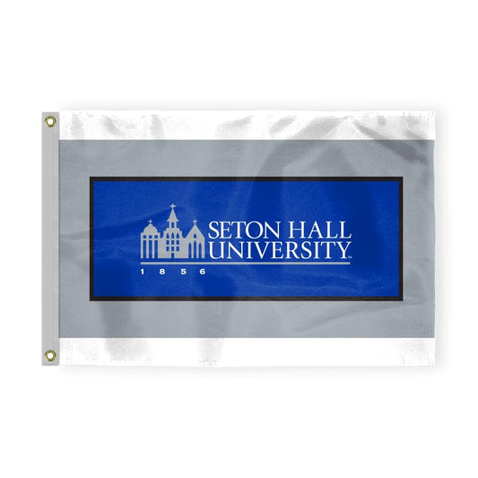 AGAS Seton Hall University Flag 3 x 5 ft – Single Sided Printed Nylon Seton Hall University Wordmark Design – Official NCAA SHU Product – Outdoor Display with Canvas Header and Brass Grommets