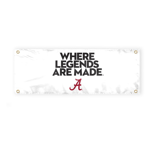 A.G.A.S Crimson Tide Alabama Flag Banner - 3x8 Ft - Double-Layered Polyester - Wall Mount - Rectangular - Crimson - 96 inches x 36 inches