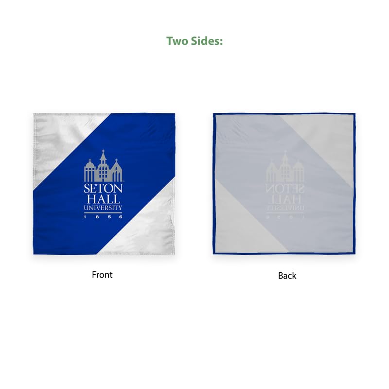 AGAS Seton Hall University Table Cover 48 x 48 inch – Single Sided Printed Wrap Knitted Polyester Seton Hall University Building Design – Official NCAA SHU Product – Square Table Cover