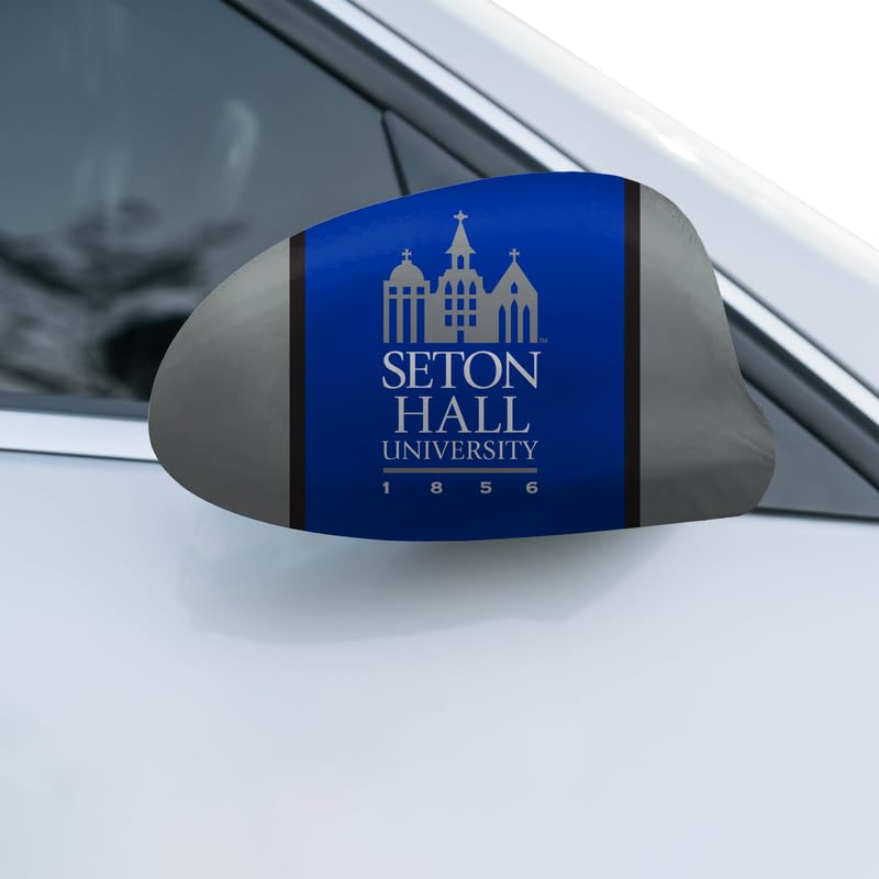 AGAS Seton Hall University Car Mirror Cover 11.8 x 9.5 inch – Single Sided Printed Spandex Polyester Seton Hall University Building Design – Official NCAA SHU Product – Side Mirror Cover