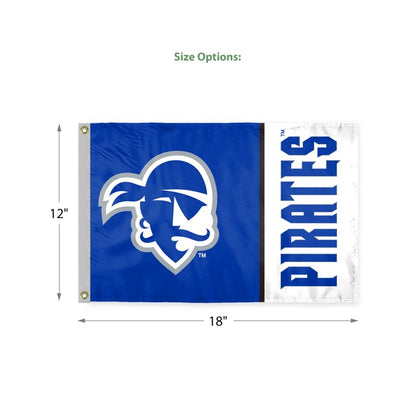 AGAS Seton Hall University Flag 12 x 18 inch – Single Sided Printed Polyester Seton Hall Pirates Flag – Official NCAA SHU Product – Outdoor Display with Canvas Header, Brass Grommets and Reinforced Stitched Edges