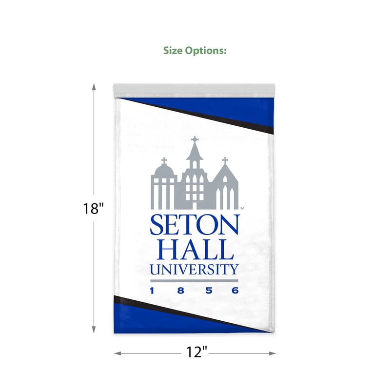 AGAS Seton Hall University Garden Flag 12 x 18 inch – Single Sided Printed Polyester Seton Hall Pirates – Official NCAA SHU Product – Outdoor Display with Canvas Sleeve and Reinforced Stitching No Pole Included