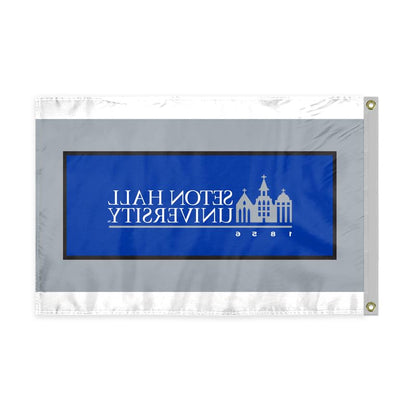 AGAS Seton Hall University Flag 12 x 18 inch – Single Sided Printed Polyester Seton Hall University Wordmark Design – Official NCAA SHU Product – Outdoor Display with Canvas Header and Brass Grommets