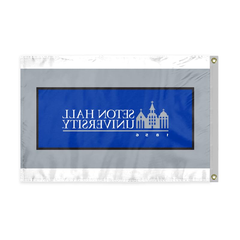 AGAS Seton Hall University Flag 2 x 3 ft – Single Sided Printed Polyester Seton Hall University Wordmark Design – Official NCAA SHU Product – Outdoor Display with Canvas Header and Brass Grommets