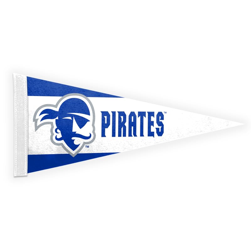 AGAS Seton Hall Pirates Felt Pennant 9 x 24 inch – Single Sided Printed Acrylic Stiff Felt Pirate Head Logo Design – Official NCAA SHU Product – Wall Pennant with Header and Heat Cut Edges