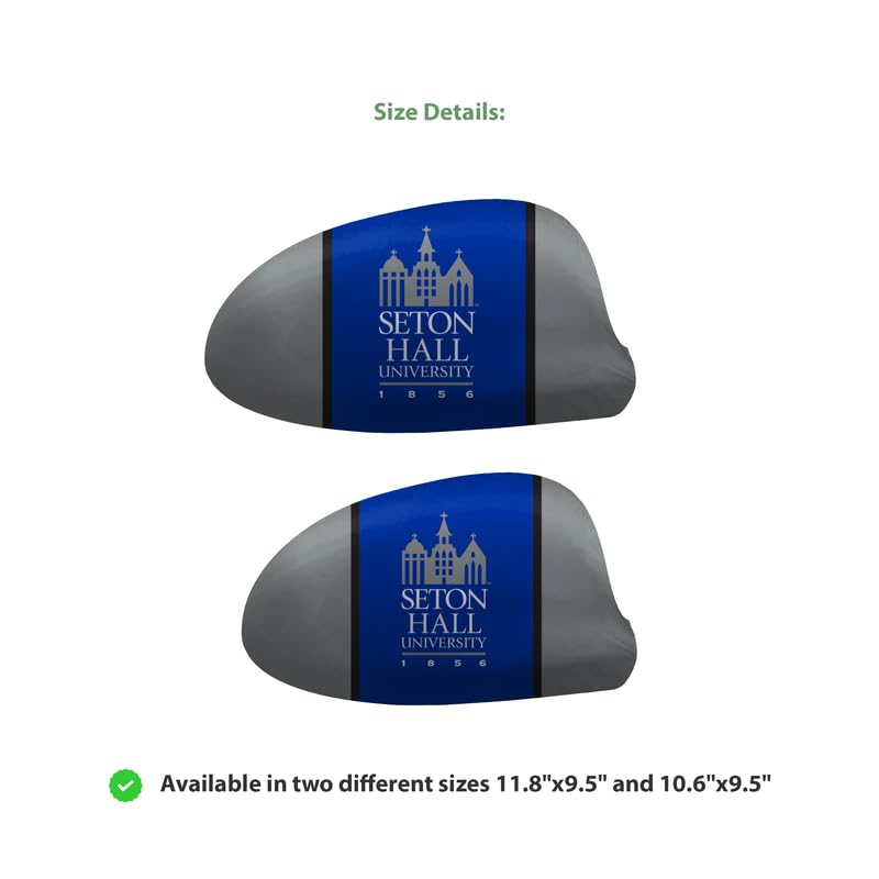AGAS Seton Hall University Car Mirror Cover 10.6 x 9.5 inch – Single Sided Printed Spandex Polyester Seton Hall University Building Design – Official NCAA SHU Product – Side Mirror Cover