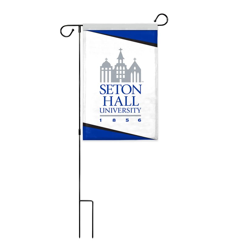 AGAS Seton Hall University Garden Flag 12 x 18 inch – Single Sided Printed Polyester Seton Hall Pirates – Official NCAA SHU Product – Outdoor Display with Canvas Sleeve and Reinforced Stitching No Pole Included