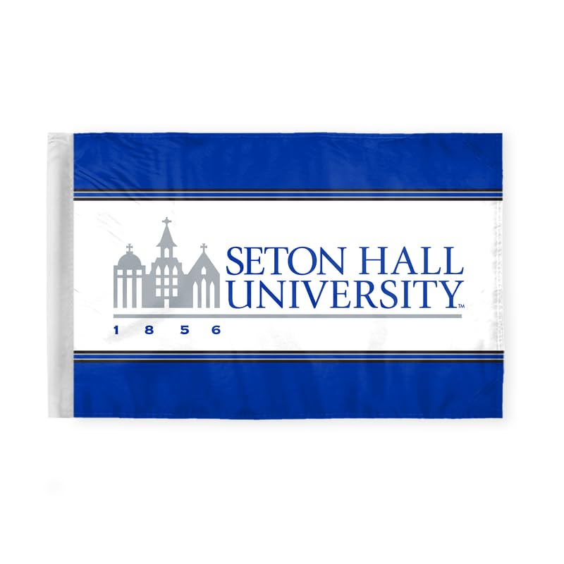 AGAS Seton Hall University Motorcycle Flag 6 x 9 inch – Single Sided Printed Polyester Seton Hall University Wordmark Design – Official NCAA SHU Product – Bike Mount with 0.75 inch Canvas Sleeve and Reinforced Stitching