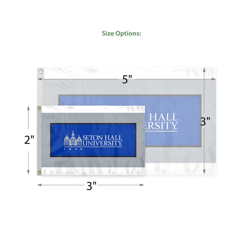 AGAS Seton Hall University Flag 3 x 5 ft – Single Sided Printed Polyester Seton Hall University Wordmark Design – Official NCAA SHU Product – Outdoor Display with Canvas Header and Brass Grommets
