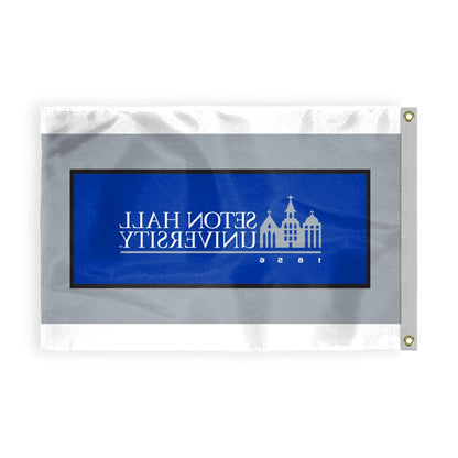 AGAS Seton Hall University Flag 3 x 5 ft – Single Sided Printed Nylon Seton Hall University Wordmark Design – Official NCAA SHU Product – Outdoor Display with Canvas Header and Brass Grommets