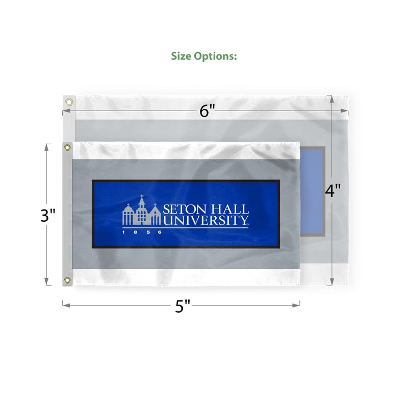 AGAS Seton Hall University Flag 3 x 5 ft – Single Sided Printed Nylon Seton Hall University Wordmark Design – Official NCAA SHU Product – Outdoor Display with Canvas Header and Brass Grommets