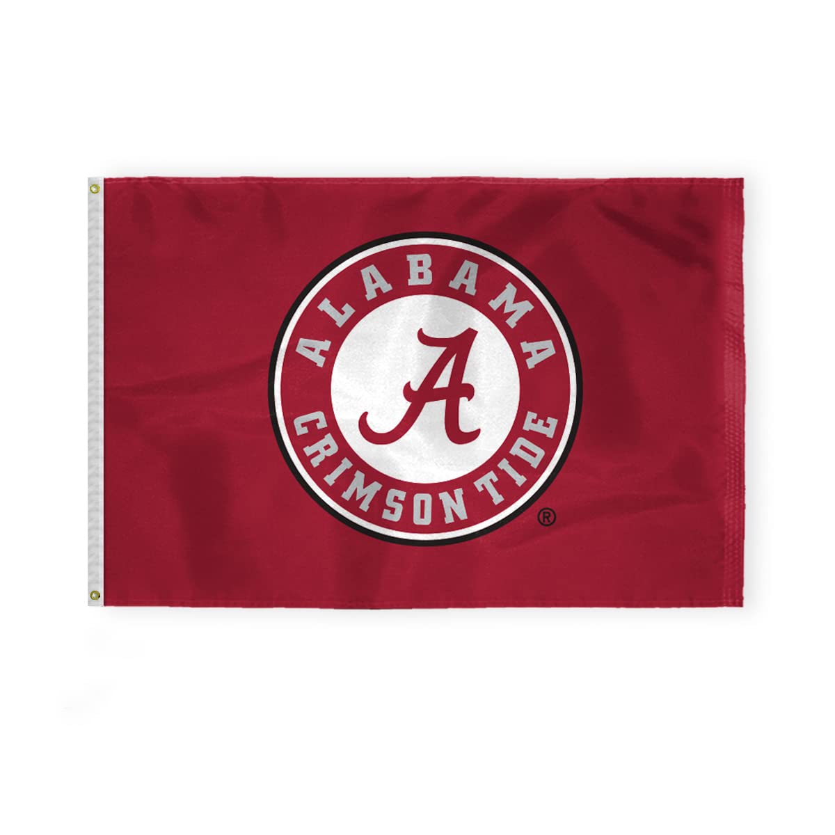 Alabama University Football Crimson Tide Circle A Logo Large Flags - 4x6 Ft Double-Layered Printed 200D Nylon with Brass Grommets - Officially NCAA Licensed Red Bama Roll Tide Large College UA Flags