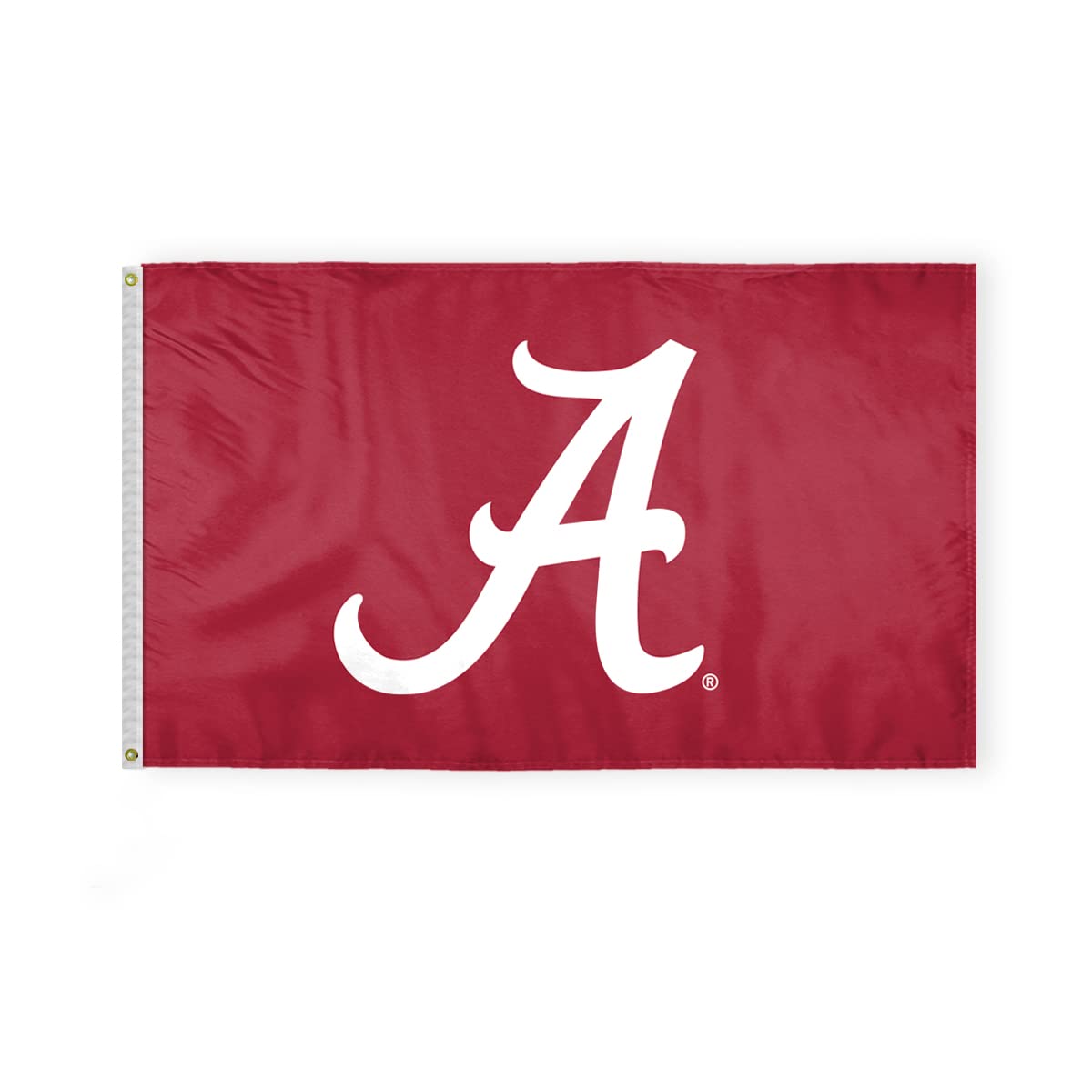 Alabama University Crimson Tide A Logo Flags - 3x5 Ft Double-Sided Printed Polyester with Brass Grommets - Officially NCAA Licensed Alabama University Crimson Tide Red Bama UA Flags