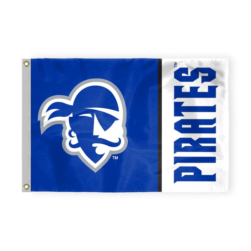 AGAS Seton Hall University Flag 3 x 5 ft – Single Sided Printed Nylon Seton Hall Pirates – Official NCAA SHU Product – Outdoor Display with Canvas Header, Brass Grommets and Reinforced Stitched Edges