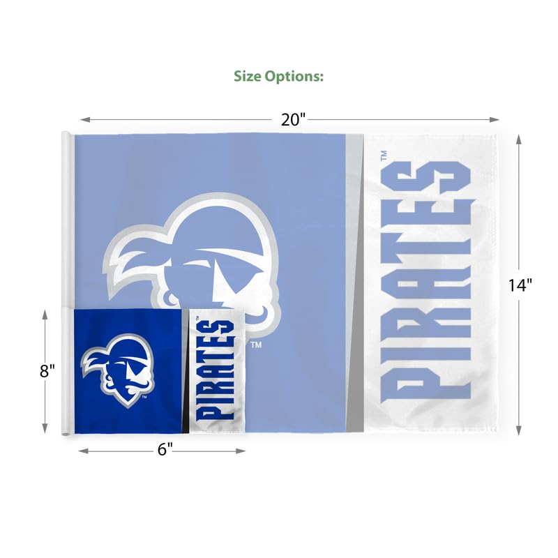 AGAS Seton Hall University Golf Flag 14 x 20 inch – Single Sided Printed Nylon Seton Hall Pirates – Official NCAA SHU Product – Golf Display with Plastic Tube Insert and Reinforced Stitched Edges