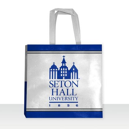 AGAS Seton Hall University Tote Bag 14 x 14 x 8 inch – Single Sided Printed Nonwoven Fabric Seton Hall University Building Design – Official NCAA SHU Product – Reusable Tote Bag
