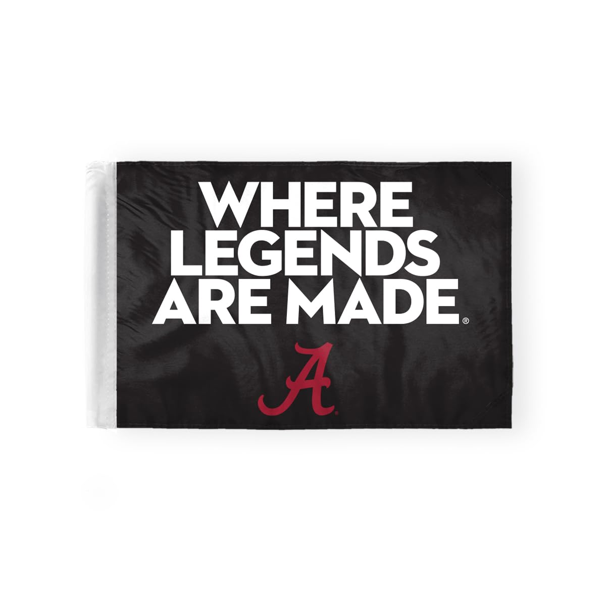 University of Alabama Flag Where Legends are Made Crimson Tide Double-Sided Motorcycle Flags - 6x9 Inch Polyester with 0.75" Pole Sleeve - Officially Licensed NCAA Product