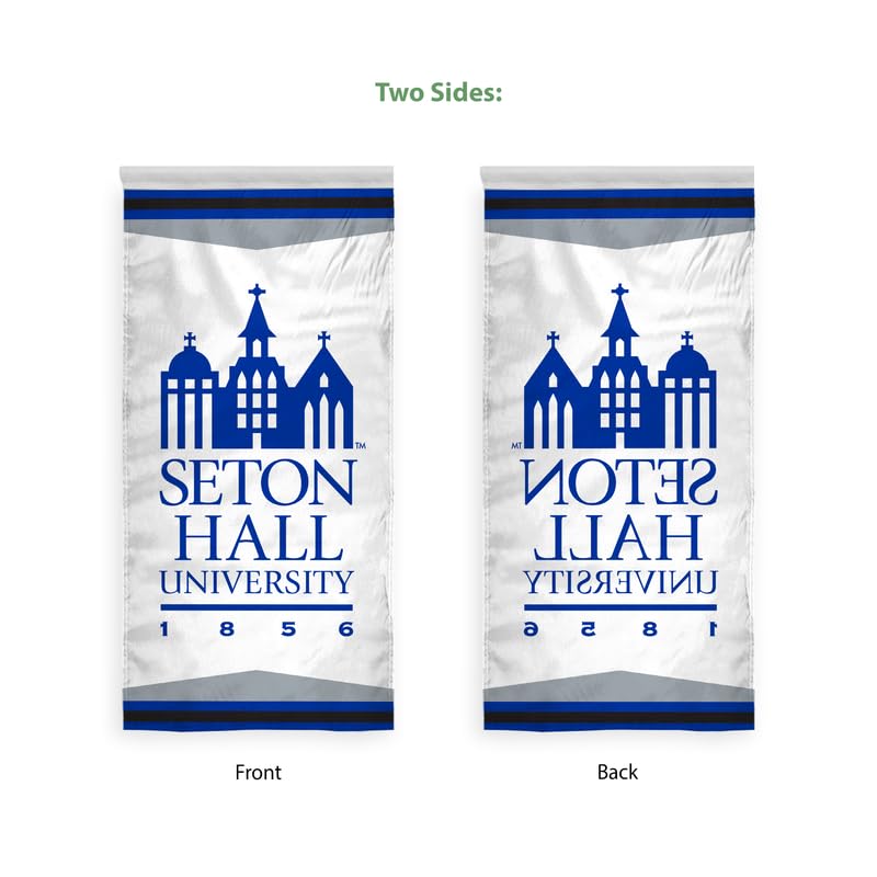 AGAS Seton Hall University Vertical Banner 2 x 4 ft – Single Sided Printed Polyester Seton Hall University Wordmark Design – Official NCAA SHU Product – Hanging Banner with 1.5 inch Pole Sleeve and Reinforced Stitching