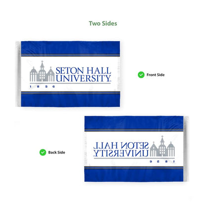 AGAS Seton Hall University Motorcycle Flag 6 x 9 inch – Single Sided Printed Polyester Seton Hall University Wordmark Design – Official NCAA SHU Product – Bike Mount with 0.75 inch Canvas Sleeve and Reinforced Stitching