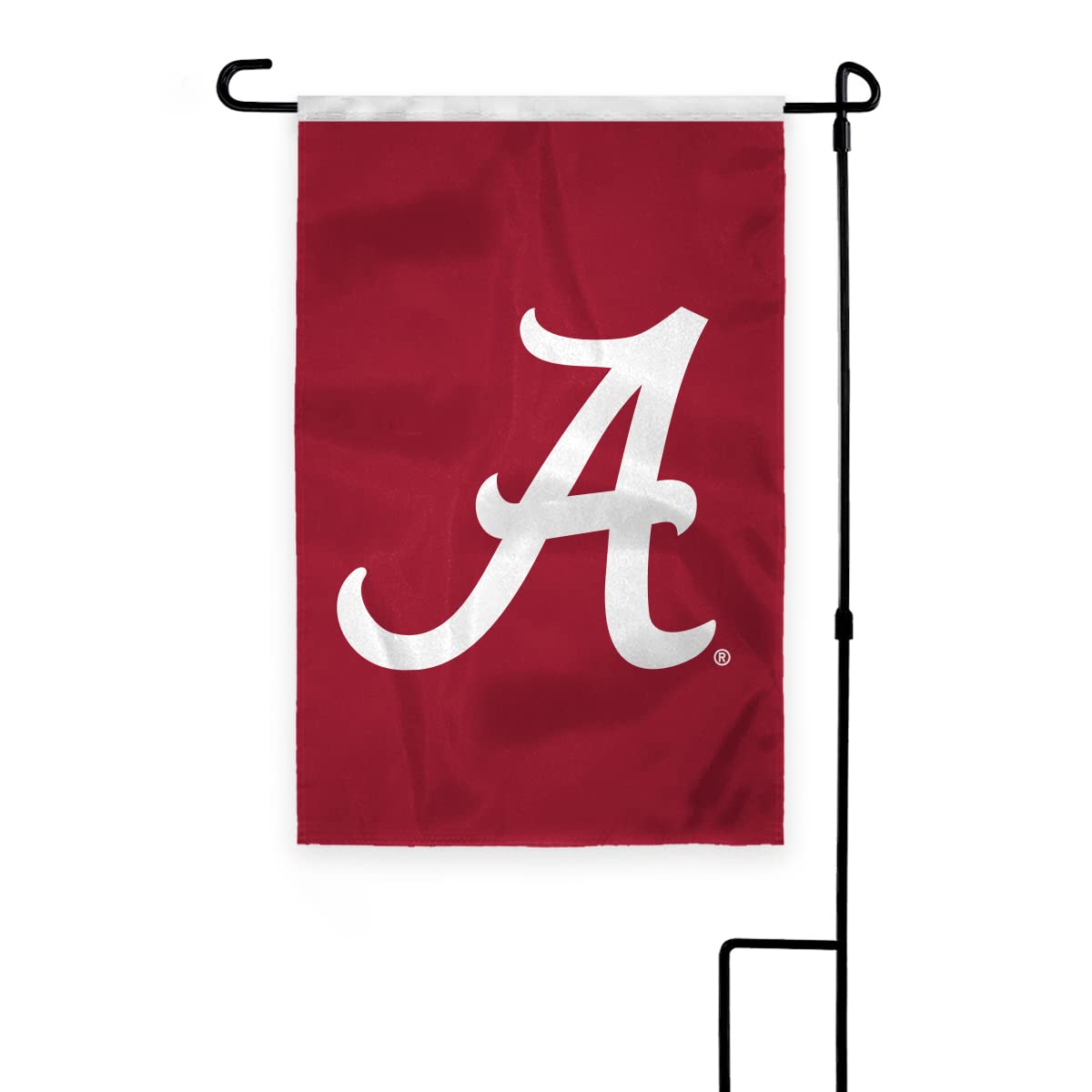 Alabama University Crimson Tide Team Logo Garden Flags - 12x18 inch Double-Layered Printed 200D Nylon with 12" Nylon Pole Sleeve - NCAA Licensed Alabama A Logo Garden Flag