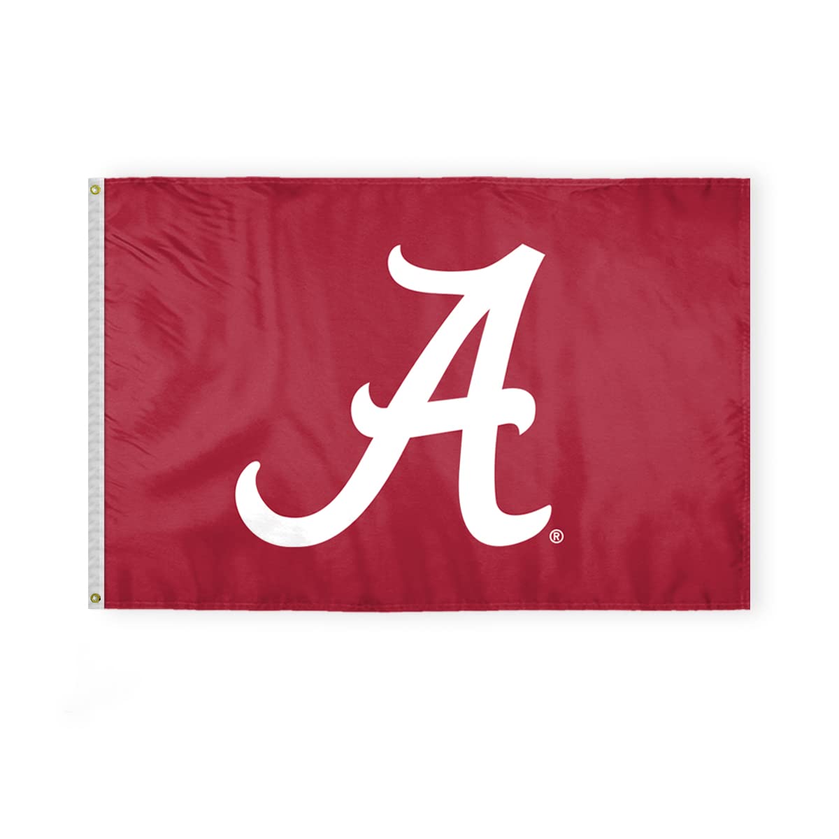 Alabama University Crimson Tide A Logo Flags - 4x6 Ft Double-Sided Printed Polyester with Brass Grommets - Officially NCAA Licensed Alabama University Crimson Tide Red Bama UA Flags