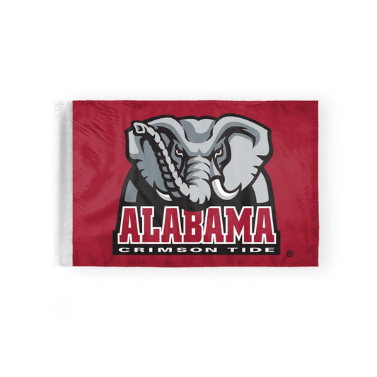 University of Alabama Flag Crimson Tide Motorcycle Flags - 6x9 Inch Double-Sided Polyester with 0.75" Pole Sleeve - Officially Licensed NCAA Product